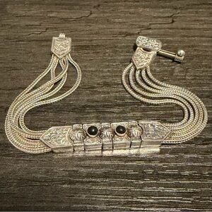 Vintage Gomosevi Anatoli 925 Sterling Silver Wheat Link Womens Bracelet 7.5”